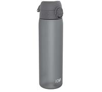 Ion8 Gourde, 500ml, Anti-Fuite, Facile à Ouvrir, Verrouillage Sécurisé, Lavable en Lave-vaisselle, Sans BPA, Poignée de Transport, S'adapte aux Porte-gobelets, Facile à Nettoyer, Gris