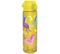 Ion8 Gourde, 500ml, Anti-Fuite, Facile à Ouvrir, Verrouillage Sécurisé, Lavable en Lave-vaisselle, Sans BPA, Poignée de Transport, S'adapte aux Porte-gobelets, Facile à Nettoyer, Licornes Jaune