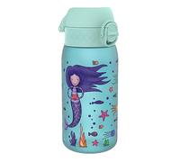 Ion8 Gourde Enfant, 350 ml, Anti-Fuite, Facile à Ouvrir, Verrouillage Sécurisé, Lavable en Lave-Vaisselle, Sans BPA, Poignée de Transport, Facile à Nettoyer, Carbone Neutre, Motif Sirènes