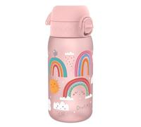 Ion8 Gourde Enfant, 350ml, Anti-Fuite, Facile à Ouvrir, Verrouillage Sécurisé, Lavable en Lave-Vaisselle, Sans BPA, Poignée de Transport, Facile à Nettoyer, Carbone Neutre, Motif Arcs en ciel