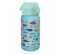 Ion8 Gourde Enfant, 350ml, Anti-Fuite, Facile à Ouvrir, Verrouillage Sécurisé, Lavable en Lave-Vaisselle, Sans BPA, Poignée de Transport, Facile à Nettoyer, Carbone Neutre, Motif Poisson