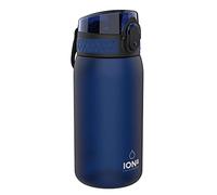 Ion8 Gourde Enfant, 350ml, Anti-Fuite, Facile à Ouvrir, Verrouillage Sécurisé, Lavable en Lave-Vaisselle, Sans BPA, Poignée de Transport, Facile à Nettoyer, Carbone Neutre, Bleu Marine
