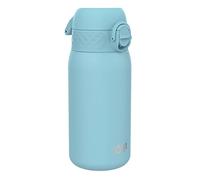 Ion8 Gourde Enfant, Inox Léger, 400ml, Non Isolé, Anti-Fuite, Facile à Ouvrir, Verrouillage Sécurisé, Lavable au Lave-Vaisselle, Poignée de Transport, Acier Inoxydable, Bleu D'Alaska