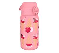 Ion8 Gourde Enfant, Inox Léger, 400ml, Non Isolé, Anti-Fuite, Facile à Ouvrir, Verrouillage Sécurisé, Lavable au Lave-Vaisselle, Poignée de Transport, Acier Inoxydable, Crèmes Glacées