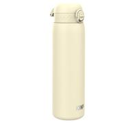 ION8 Gourde Inox 1 Litre, Anti-Fuite, Facile à Ouvrir, Verrouillage Sécurisé, Lavable au Lave-Vaisselle, Poignée de Transport, Durable et Résistant aux Rayures, Acier Inoxydable, 1200ml, Blanc Crémeux