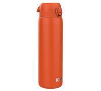 ION8 Gourde Inox Léger 1 Litre, Non Isolé, Anti-Fuite, Facile à Ouvrir, Verrouillage Sécurisé, Lavable au Lave-Vaisselle, Poignée de Transport, Acier Inoxydable, 1200ml, Orange