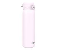 Ion8 Gourde Inox Léger 1 Litre, Non Isolé, Anti-Fuite, Facile à Ouvrir, Verrouillage Sécurisé, Lavable au Lave-Vaisselle, Poignée de Transport, Acier Inoxydable, 1200ml, Rose