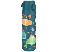 Ion8 Gourde Inox Léger, 600ml, Non Isolé, Anti-Fuite, Facile à Ouvrir, Verrouillage Sécurisé, Lavable au Lave-Vaisselle, Poignée de Transport, Durable, Acier Inoxydable, Baleines