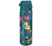 ION8 Gourde Inox Léger, 600ml, Non Isolé, Anti-Fuite, Facile à Ouvrir, Verrouillage Sécurisé, Lavable au Lave-Vaisselle, Poignée de Transport, Durable, Acier Inoxydable, Motif 3D Oiseaux Exotiques