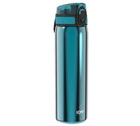 Ion8 Gourde Inox Léger, 600ml, Non Isolé, Anti-Fuite, Facile à Ouvrir, Verrouillage Sécurisé, Lavable au Lave-Vaisselle, Poignée de Transport, Durable, Acier Inoxydable, Aqua