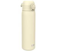 Ion8 Gourde Inox Léger, 600ml, Non Isolé, Anti-Fuite, Facile à Ouvrir, Verrouillage Sécurisé, Lavable au Lave-Vaisselle, Poignée de Transport, Durable, Acier Inoxydable, Blanc Crémeux