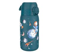 Ion8 Gourde Isotherme Enfant, Inox, 320ml, Anti-Fuite, Facile à Ouvrir, Verrouillage Sécurisé, Lavable au Lave-Vaisselle, Poignée de Transport, Durable, Acier Inoxydable, Motif 3D Espace