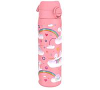 Ion8 Gourde Isotherme Inox, 500ml, Anti-Fuite, Facile à Ouvrir, Verrouillage Sécurisé, Lavable au Lave-Vaisselle, Poignée de Transport, Facile à Nettoyer, Acier Inoxydable, Motif Licornes