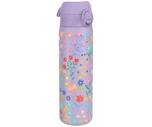 Ion8 Gourde Isotherme Inox, 500ml, Anti-Fuite, Facile à Ouvrir, Verrouillage Sécurisé, Lavable au Lave-Vaisselle, Poignée de Transport, Facile à Nettoyer, Acier Inoxydable, Fleuri Disséminé
