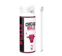 Ion8 NBA Chicago Bulls Gourde Thermique Avec Paille Amovible, 750ml/24oz, Bouteille Étanche À Isolation Sous Vide, Facile À Ouvrir, Verrou Sécurisé, Passe Au Lave-Vaisselle, Couvercle Rabattable