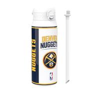 Ion8 NBA Denver Nuggets Gourde Thermique Avec Paille Amovible, 750ml/24oz, Bouteille Étanche À Isolation Sous Vide, Facile À Ouvrir, Verrou Sécurisé, Passe Au Lave-Vaisselle, Couvercle Rabattable
