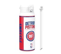 Ion8 NBA Detroit Pistons Gourde Thermique Avec Paille Amovible, 750ml/24oz, Bouteille Étanche À Isolation Sous Vide, Facile À Ouvrir, Verrou Sécurisé, Passe Au Lave-Vaisselle, Couvercle Rabattable