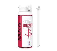 Ion8 NBA Houston Rockets Gourde Thermique Avec Paille Amovible, 750ml/24oz, Bouteille Étanche À Isolation Sous Vide, Facile À Ouvrir, Verrou Sécurisé, Passe Au Lave-Vaisselle, Couvercle Rabattable