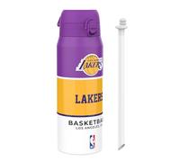 Ion8 NBA Los Angeles Lakers Gourde Thermique Avec Paille Amovible, 750ml/24oz, Bouteille Étanche À Isolation Sous Vide, Facile À Ouvrir, Verrou Sécurisé, Passe Au Lave-Vaisselle, Couvercle Rabattable