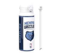 Ion8 NBA Memphis Grizzlies Gourde Thermique Avec Paille Amovible, 750ml/24oz, Bouteille Étanche À Isolation Sous Vide, Facile À Ouvrir, Verrou Sécurisé, Passe Au Lave-Vaisselle, Couvercle Rabattable