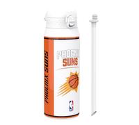 Ion8 NBA Phoenix Suns Gourde Thermique Avec Paille Amovible, 750ml/24oz, Bouteille Étanche À Isolation Sous Vide, Facile À Ouvrir, Verrou Sécurisé, Passe Au Lave-Vaisselle, Couvercle Rabattable