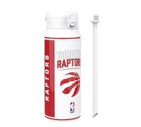 Ion8 NBA Toronto Raptors Gourde Thermique Avec Paille Amovible, 750ml/24oz, Bouteille Étanche À Isolation Sous Vide, Facile À Ouvrir, Verrou Sécurisé, Passe Au Lave-Vaisselle, Couvercle Rabattable