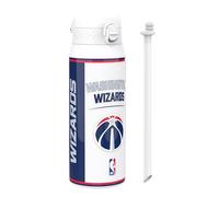 Ion8 NBA Washington Wizards Gourde Thermique Avec Paille Amovible, 750ml/24oz, Bouteille Étanche À Isolation Sous Vide, Facile À Ouvrir, Verrou Sécurisé, Passe Au Lave-Vaisselle, Couvercle Rabattable