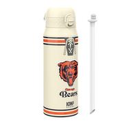 Ion8 NFL x Bouteille Thermique de Sport avec Paille Amovible, 750ml/24oz, Bouteille Isotherme Anti-fuite, NFL Bears
