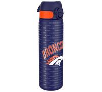 Ion8 Gourde Inox, 600ml, Anti-Fuite, Facile à Ouvrir, Verrouillage Sécurisé, Lavable au Lave-Vaisselle, Poignée de Transport, Durable, Acier Inoxydable, Motif 3D NFL, Broncos