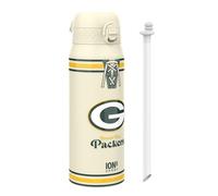Ion8 NFL Green Bay Packers Gourde Thermique Avec Paille Amovible, 750ml/24oz, Bouteille Étanche À Isolation Sous Vide, Facile À Ouvrir, Verrou Sécurisé, Passe Au Lave-Vaisselle, Couvercle Rabattable