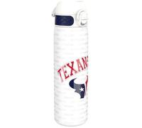 Ion8 Gourde Inox, 600ml, Anti-Fuite, Facile à Ouvrir, Verrouillage Sécurisé, Lavable au Lave-Vaisselle, Poignée de Transport, Durable, Acier Inoxydable, Motif 3D NFL, Texans