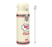 Ion8 NFL Chiefs Bouteille Thermique de Sport avec Paille Amovible, 750ml/24oz, Bouteille Isotherme Anti-fuite, Facile à ouvrir, Verrouillage sécurisé, Passe au lave-vaissell