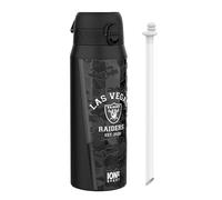 Ion8 NFL Las Vegas Raiders Gourde Thermique Avec Paille Amovible, 750ml/24oz, Bouteille Étanche À Isolation Sous Vide, Facile À Ouvrir, Verrou Sécurisé, Passe Au Lave-Vaisselle, Couvercle Rabattable
