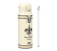 Ion8 NFL New Orleans Saints Gourde Thermique Avec Paille Amovible, 750ml/24oz, Bouteille Étanche À Isolation Sous Vide, Facile À Ouvrir, Verrou Sécurisé, Passe Au Lave-Vaisselle, Couvercle Rabattable