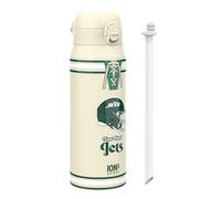 Ion8 NFL New York Jets Gourde Thermique Avec Paille Amovible, 750ml/24oz, Bouteille Étanche À Isolation Sous Vide, Facile À Ouvrir, Verrou Sécurisé, Passe Au Lave-Vaisselle, Couvercle Rabattable
