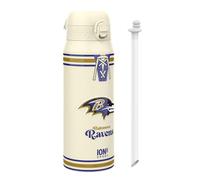 Ion8 NFL Ravens Bouteille Thermique de Sport avec Paille Amovible, 750ml/24oz, Bouteille Isotherme Anti-fuite, Facile à ouvrir, Verrouillage sécurisé, Passe au lave-vaissell