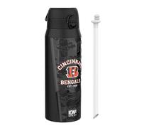 Ion8 NFL x Bouteille Thermique de Sport avec Paille Amovible, 750ml/24oz, Bouteille Isotherme Anti-fuite, NFL Bengals