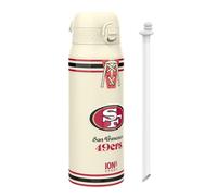 Ion8 NFL x Bouteille Thermique de Sport avec Paille Amovible, 750ml/24oz, Bouteille Isotherme Anti-fuite, NFL 49ers