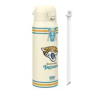 Ion8 NFL x Bouteille Thermique de Sport avec Paille Amovible, 750ml/24oz, Bouteille Isotherme Anti-fuite, NFL Jaguars