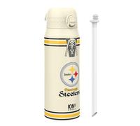 Ion8 NFL x Bouteille Thermique de Sport avec Paille Amovible, 750ml/24oz, Bouteille Isotherme Anti-fuite, NFL Steelers