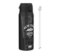 Ion8 NFL x Bouteille Thermique de Sport avec Paille Amovible, 750ml/24oz, Bouteille Isotherme Anti-fuite, NFL Jets