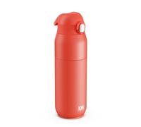 ION8 PRIMO REVIVE Gourde Isotherme 540 ml (18 oz)- Bouteille Étanche en Acier Inoxydable, Couvercle Rabattable, Ouverture à Une Touche, Débit Rapide, Chaud et Froid, Corail