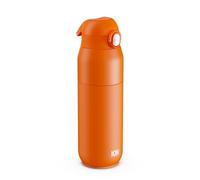 ION8 PRIMO REVIVE Gourde Isotherme 540 ml (18 oz)- Bouteille Étanche en Acier Inoxydable, Couvercle Rabattable, Ouverture à Une Touche, Débit Rapide, Chaud et Froid, Orange