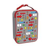 ION8 Sac à Déjeuner Isotherme, Fermeture éclair 3 côtés, Poche pour bouteilles, Lavable, Polyester, Imprimé Jeux Vidéo