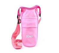 Ion8 Sac Bandoulière - Porte-bouteille pliable et léger avec poche, sangle réglable et crochet - Lavable en machine, convient aux bouteilles jusqu’à 1L - Pochette d’hydratation pratique, Rose