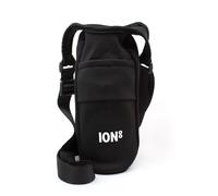 Ion8 Sac Bandoulière - Porte-bouteille pliable et léger avec poche, sangle réglable et crochet - Lavable en machine, convient aux bouteilles jusqu’à 1L - Pochette d’hydratation pratique, Noir