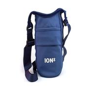Ion8 Sac Bandoulière - Porte-bouteille pliable et léger avec poche, sangle réglable et crochet - Lavable en machine, convient aux bouteilles jusqu’à 1L - Pochette d’hydratation pratique, Bleu marine