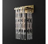 IONAZQTWW Applique murale européenne, base de lampe en laiton, abat-jour en cristal, lampes de décoration murale, métal bronze - mode chambre à coucher salon moderne -, luminaire