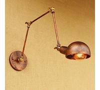 IONAZQTWW Applique murale industrielle d'intérieur rétro rustique réglable avec bras oscillant en métal rouille pour salle d'étude, bureau, chambre à coucher, atelier