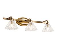 IONAZQTWW Applique murale LED bronze transparent lampe de salle de bain 2 têtes 4 têtes compatible avec miroir en verre Wandlamp intérieur luminaire